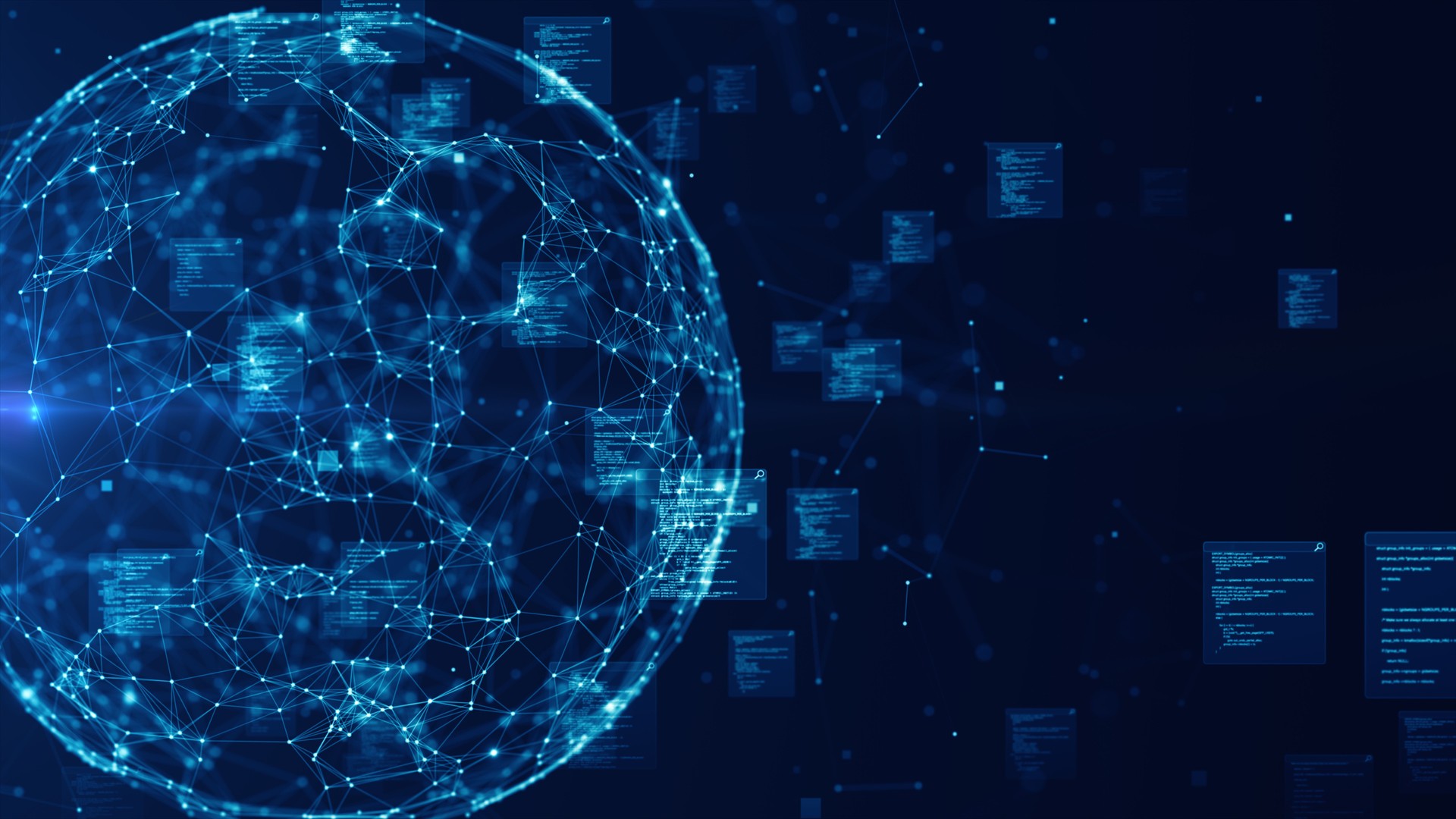 Digital data background of interconnected points and lines Global connectivity data networks, and technological innovation. Digital Data search and big data transfer background 3d Rendering